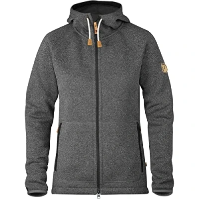 Image of Fjallraven Women&#039;s Övik Fleece Hoodie Sweatshirt, Grey, L UK