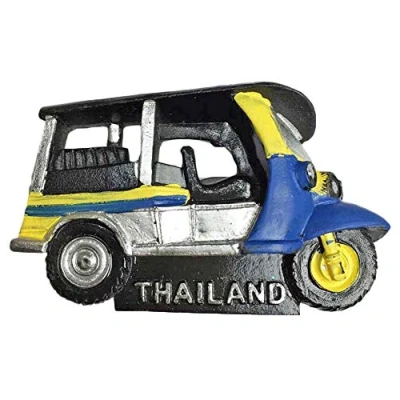 Image of Thailand 3D TukTuk Refrigerator Magnet Travel Souvenirs Collection,Home and Kitchen Decoration Fridge Magnetic Sticker from China (TukTuk Yellow)