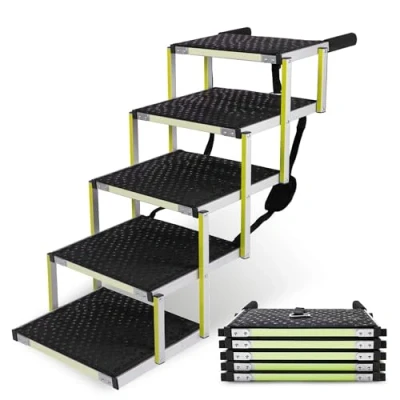 Image of Dog ramps for cars small &amp; large dogs PRIORPET Glow in the dark marking Gentle on joints foldable ramp Steps car Non slip surface 5