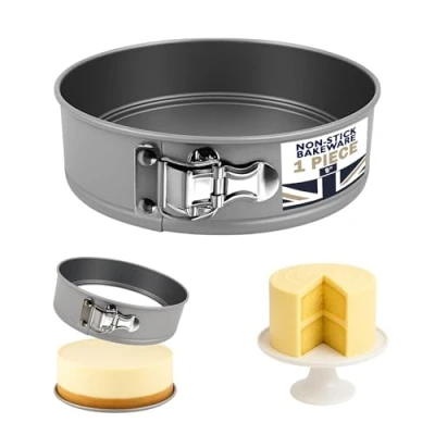 Image of Samuel Groves Non Stick Spring Form Cake Tin, Round pan with Loose Base for Easy Release, Fridge and Freezer Safe UK Made (9&quot;)