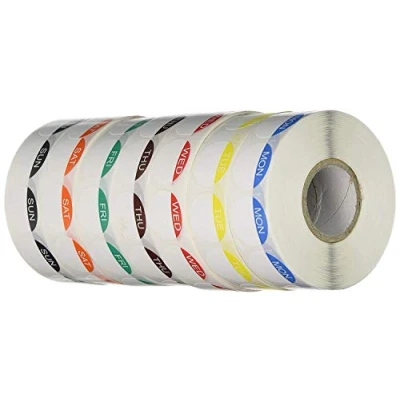 Image of We Can Source It Ltd Food Label Colour Coded Day Dots Full Week 1000 Stickers per Hygiene Labels, Rotation Dot Labels for Commercial Kitchen, Restaurants 1 Pack