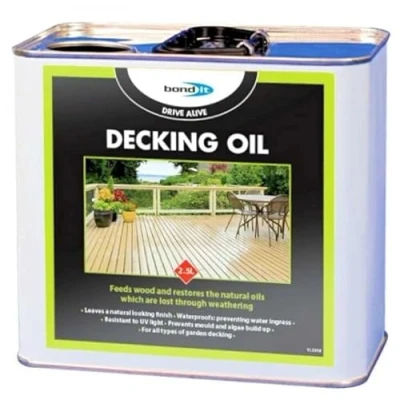 Image of Bond IT Decking Oil Retores Natural Oils Protects Wood Enhances Colour WATERPROOFS UV Resistant 2.5LTR u Prevents Mould