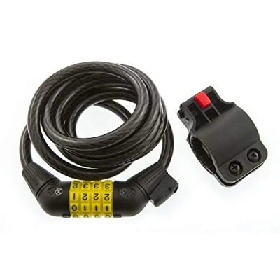 Image of Sterling 101C 10 x 1500mm Combination Locking Cable with Self Coiling/ Bracket,Black