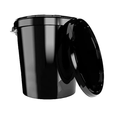 Image of Bucket with Lid, 30 Litres, Made in Germany, Food Safe, Stable, Airtight, Storage for Storing Food, Office Material, Children&#039;s Room, Household, Workshop, Catering, Black
