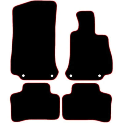 Image of Carsio Carpet Car Mats For Mercedes Benz GLC 2015+ Onwards Tailored Fit Floor Mat Set Complete Accessory Black Custom Fitted All Weather, Anti Slip Backing &amp; Red Trim