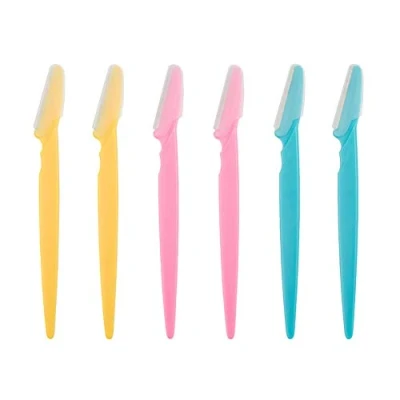 Image of ILLUVA Eyebrow Razors Facial Hair Remover Shaver Trimmer Shaper, Exfoliating Dermaplaning Tool for Women and Men 6 Pcs