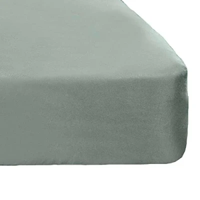 Image of Brentfords Plain Dye Solid Colour Fitted Bed Sheet Non Iron Super Soft Easy Care Microfibre, Duck Egg Blue, Single