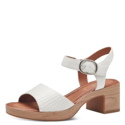 Image of Jana Women&#039;s 8 28374 42 Flat Sandal, White, 5 UK