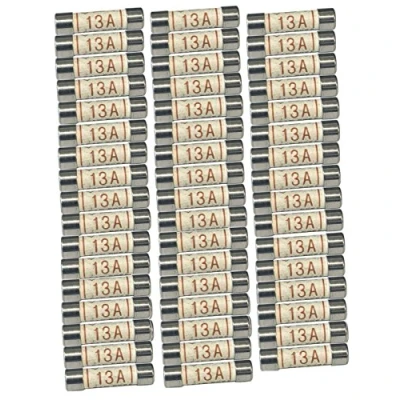 Image of (Pack of 50) 13A Fuses Domestic 3 Pin Plug Cartridge 13 Amp