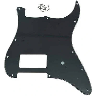 Image of Dopro 11 Hole ST Strat One Humbucker Guitar Pickguard Scratch Plate Fits Fender Delonge Black 3 Ply