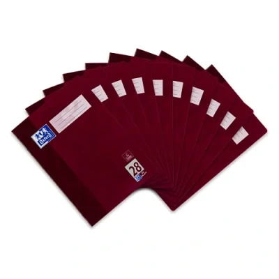 Image of Oxford A4 School Exercise Book 32 Pages 90 g/m² Optic Paper Lines 28 Squared with Double Margin Pack of 10