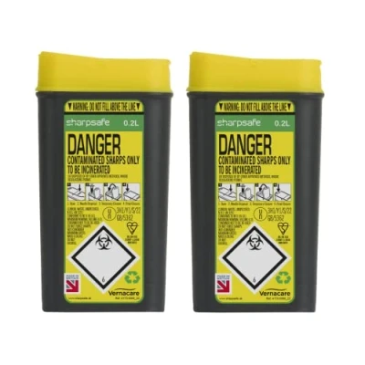 Image of Sharpsafe 200ml Compact Travel Bin, Pack of 2