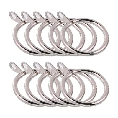 Image of 19 mm Extendable Metal Curtain Poles Black Nickel Rings (10 Piece)