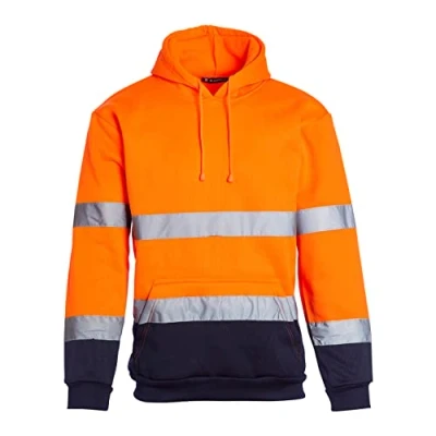 Image of Blackrock Hi Vis Orange and Navy Two Tone Hooded Sweatshirt, Men&#039;s Women&#039;s Secure Comfortable High Visibility Reflective Safety Wear, Fully EN Certified XL
