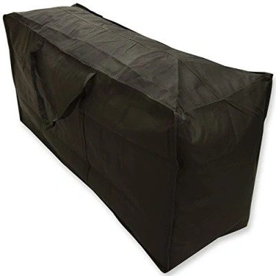 Image of Woodside Water Resistant Outdoor Garden Furniture Cushion Storage Bag, Black, Heavy Duty 600D Material, 5 YEAR GUARANTEE
