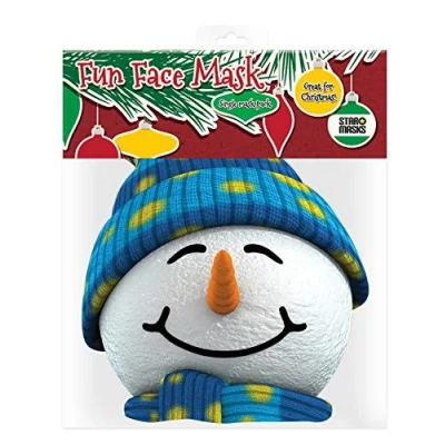 Image of Star Cutouts Printed Card Mask of Snowman