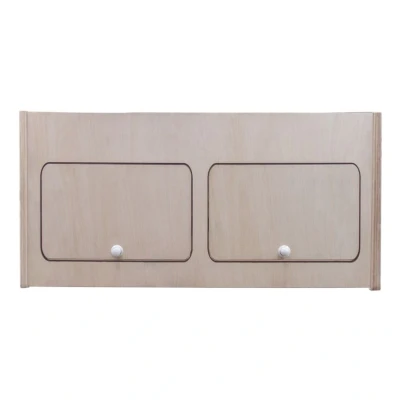 Image of Campervan Overhead Cabinet 80cm x 35cm 2 Door Top Locker Central Divider Camper Van Furniture Storage Lightweight Solid Birch Plywood Unpainted Soft Close Hinges Push Button Locks Fixing Kit