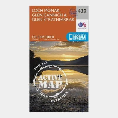 Image of Explorer Active 430 Loch Monar, Glen Cannich &amp; Strathfarrar Map With Digital Version