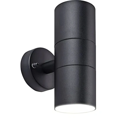 Image of Luceco Exterior Decorative Up and Down Fixed Wall Light, Black, GU10, IP54 Rated (LEXDSSUDBK 01)