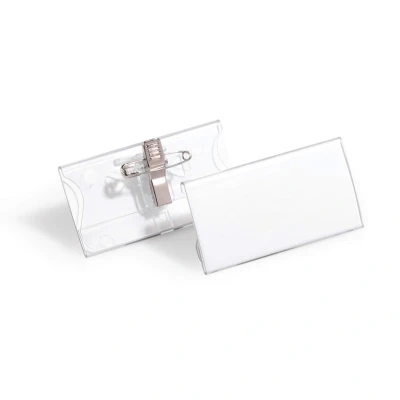 Image of Durable Acrylic Combi Clip Badge 40x76mm