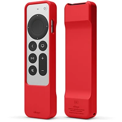 Image of elago R1 Case Compatible with Apple TV 4K Siri Remote 3rd (2022) &amp; 2nd Gen Magnet Technology, Lanyard Included, Great Grip, Heavy Shock Absorption, Drop Protection, Full Access To All Functions