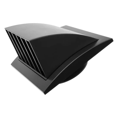 Image of Vent Systems Anthracite 100 mm / 4&quot; inch Exhaust Cover Louvered Dryer Hood Cap One Directional Plastic Air Supply Grille Non Return valve Outlet Cowl