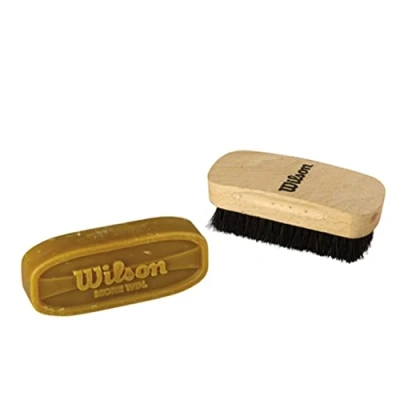 Image of Wilson American Football Care Set, Brush and Hard Wax Block, WTF992700