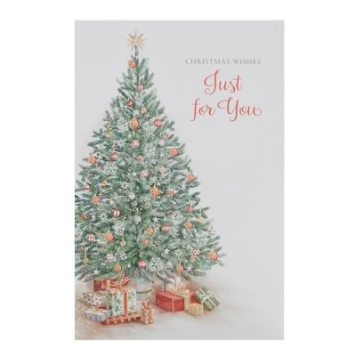Image of UK Greetings Christmas Card for Him/Her/Friend Tree Design