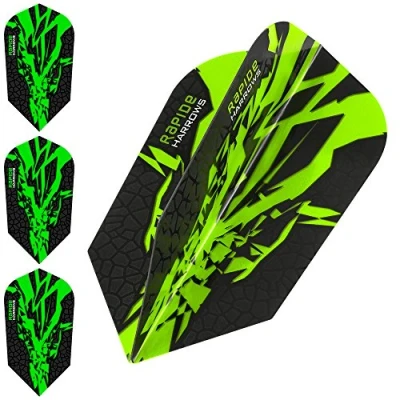 Image of Harrows Rapide X Dart Flights 100 Micron Slim 5 Sets (15) (Green)