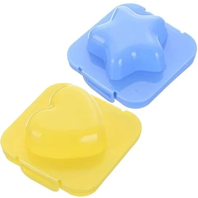 Image of Boil Egg Shaper 2pcs Star Heart Shape Mold Steamer Sushi Rice Mould Fondant Cake Decorating Tool