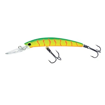 Image of Yo Zuri Crystal Minnow Deep Diver Walleye Floating Lure, 5 1/4&quot;, Hot Tiger
