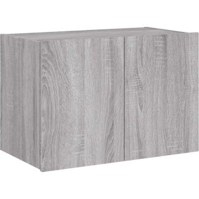 Image of vidaXL TV Wall Cabinet with LED Lights Grey Sonoma 60x35x41 cm