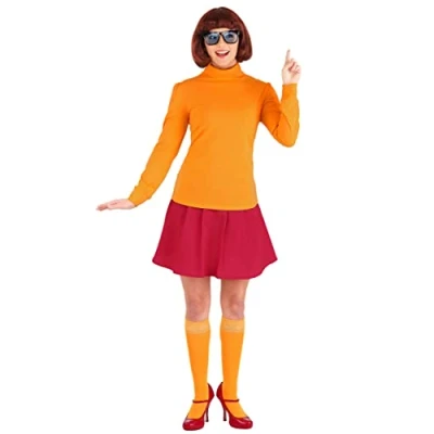 Image of Women&#039;s Classic Scooby Doo Velma Fancy Dress Costume X Small Orange