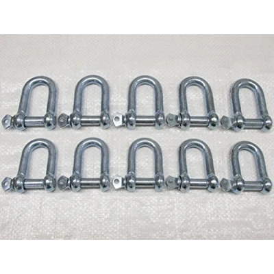 Image of x10 3MM Galvanised Steel Commercial Dee Shackles