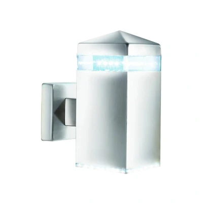 Image of India Satin Silver LED Outdoor Wall Light IP44