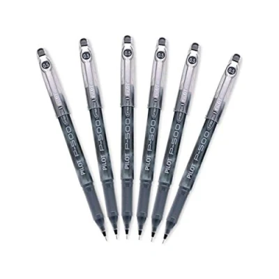 Image of Pilot Precise P 500 Gel Ink Rolling Ball Pens, Extra Fine Point, Black Ink, 6 Pens