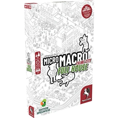 Image of Pegasus Press MicroMacro: Crime City Full House Board Game Ages 12+ 1 4 Players 15 45 Minutes Playing Time Multicolor,PEG59061E