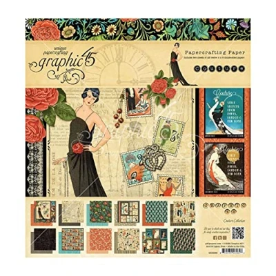 Image of Graphic 45 Double Sided Paper Pad 8&quot;X8&quot; 24/Pkg Couture