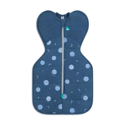 Image of Love To Dream Swaddle Up 2.5T Quilted Stretch Cotton Medium (6 8.5kg) Stage 1, Ideal for Cooler Nights, Reduces Startle Reflex, Comfortable &amp; Safe Sleep Solution, Little Dreamer, Denim Blue