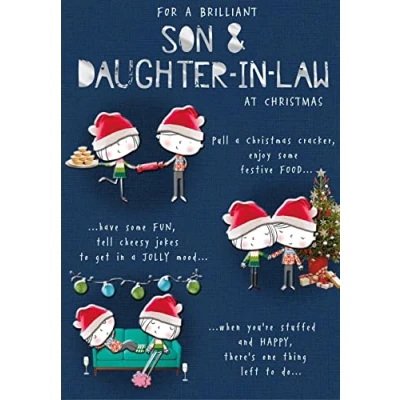 Image of Hallmark Son and Daughter in Law Christmas Card For a Brilliant &amp;