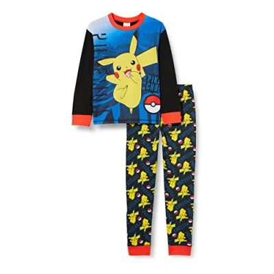 Image of Pokemon Boys Pyjamas, Pikachu PJs, Ages 6 to 13 Years Old, Official Kids Merchandise (9 10 Years) Yellow