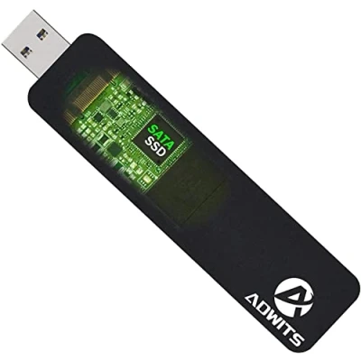 Image of Adwits USB 3.0 UASP to SATA NGFF M.2 2230/2242/2260/2280 Key B or B&amp;M SSD SuperSpeed Adapter, Cordless External Enclosure Case for Samsung 850 EVO, DREVO Crucial Solid State Drive &amp; More, Black