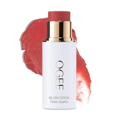 Image of Ogee Sculpted Face Stick (ROSE QUARTZ ROSE BLUSH) Certified Organic Blush Multi Use Cream for Cheeks, Lips &amp;