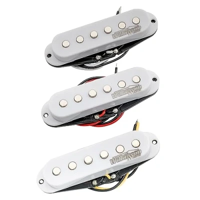 Image of Wilkinson Vintage 60&#039;s Staggered Ceramic Single Coil Pickups Set for Strat Style Electric Guitar, White