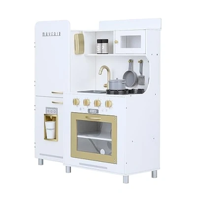 Image of Teamson Kids Mayfair Wooden Play Kitchen &amp; 11 Accessories White TD 13302D