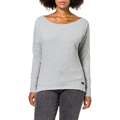 Image of Winshape Ladies&#039; Long Sleeved Casual Sport Dance Fitness, Womens, Longsleeve Freizeit grey melange, M