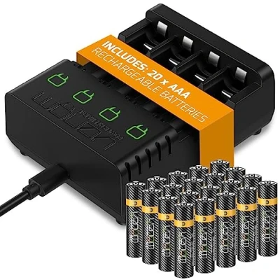 Image of Venom Rechargeable Battery Charging Dock plus 20 x AAA Batteries