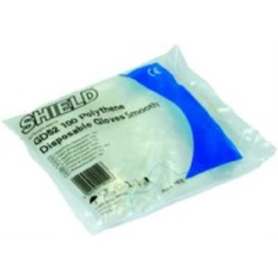 Image of Disposable Smooth Polythene Gloves Pack of 100 Medium, packaging may vary