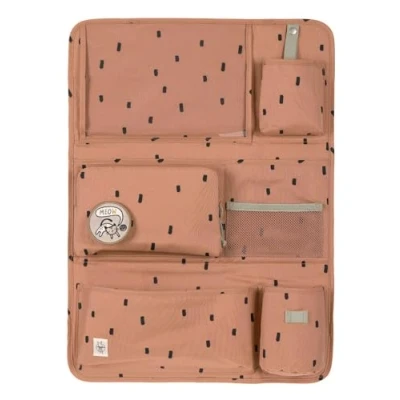 Image of LÄSSIG Car Organiser, back seat Bag for Car, Hanging, Foldable, 55 cm, Wrap to Go, happy prints caramel, Höhe 60 Zentimeter, organiser
