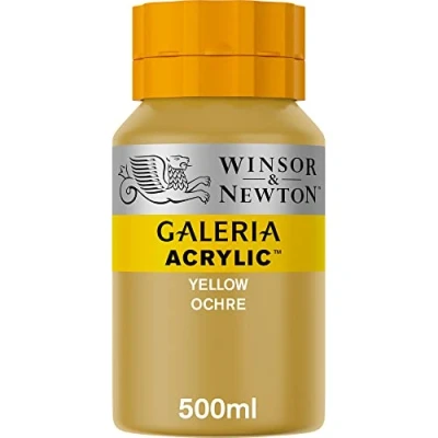 Image of Winsor &amp; Newton, Galeria Acrylic, Yellow Ochre, 500ml